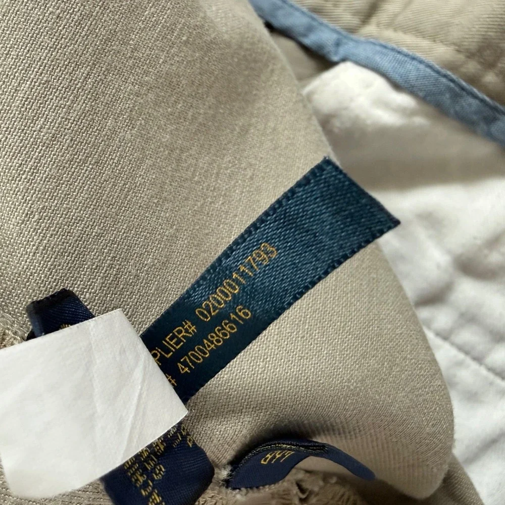 Polo Ralph Lauren Mens Classic Fit Khaki Chino Shorts Tan Cotton Size 46B